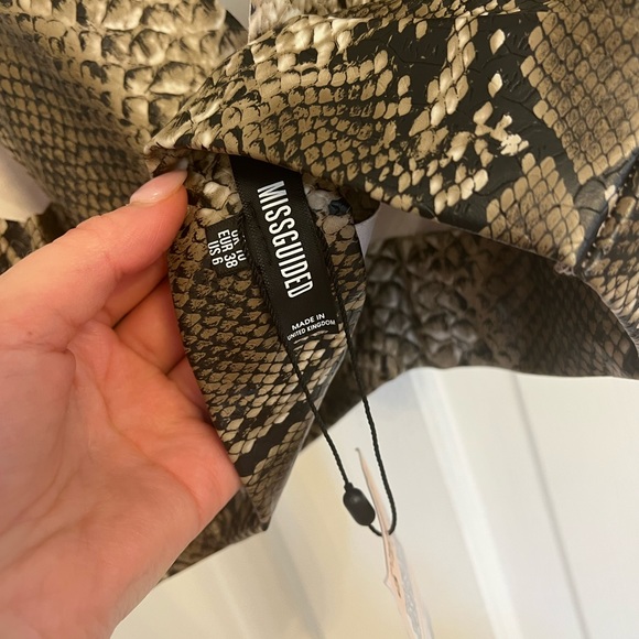 Faux Leather Snake Print Split Flare Pants & bralette - Picture 7 of 8